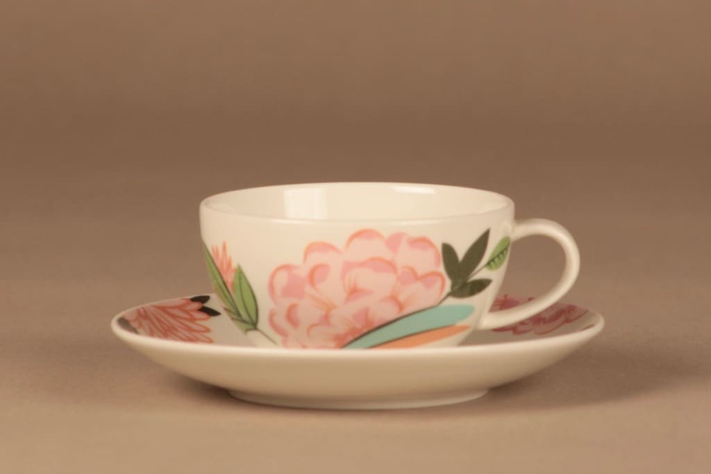 Arabia China Tea kahvikuppi, monivärinen, suunnittelija Dorrit von Fieandt, kukka, lehti kuva 2