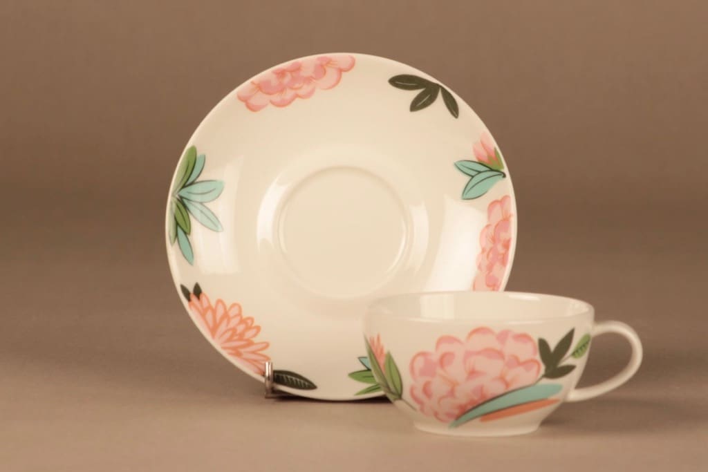 Arabia China Tea kahvikuppi, monivärinen, suunnittelija Dorrit von Fieandt, kukka, lehti kuva 3