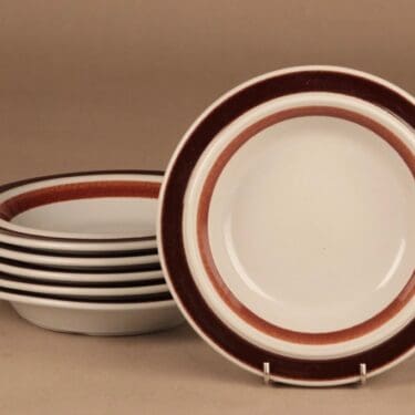 Arabia Rosmarin lautanen, syvä, 6 kpl, suunnittelija , syvä, raitakoriste