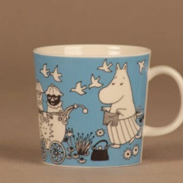 Arabia Muumi Rauha, sininen, musta, valkoinen, suunnittelija Tove Slotte, muumi