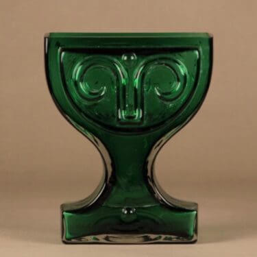 Riihimäen lasi Viktoriana maljakko, vihreä, suunnittelija Nanny Still,