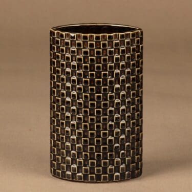 Arabia Harlekiini maljakko, ruskea, suunnittelija , abstrakti