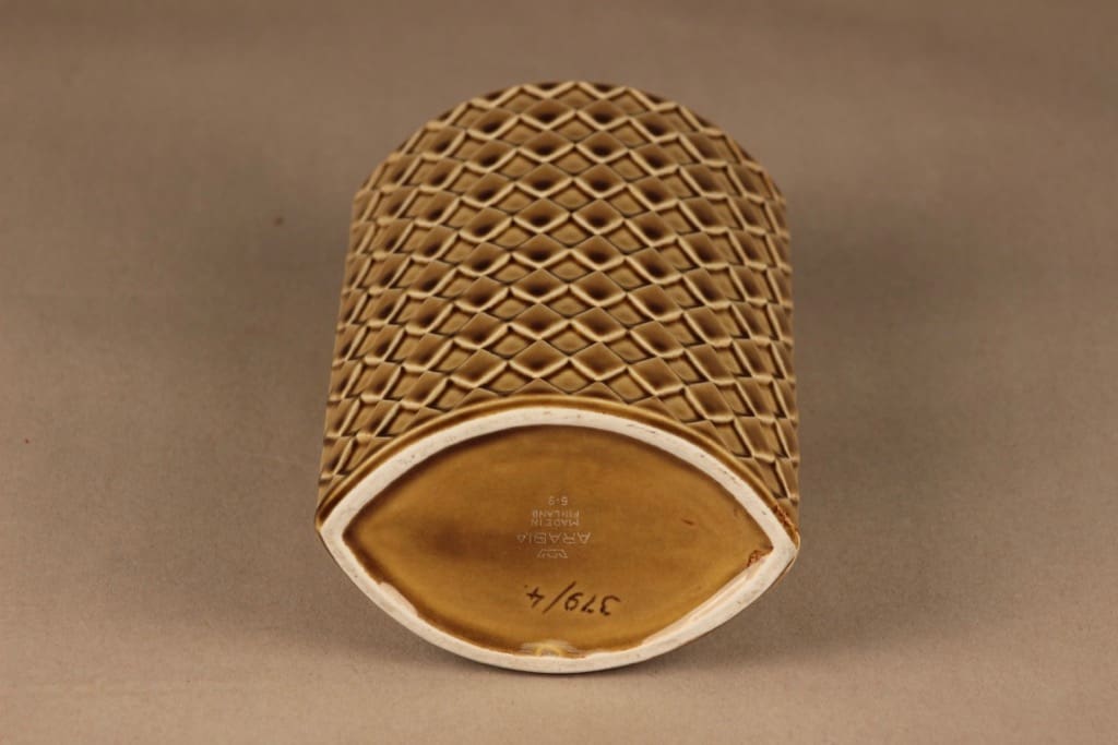 Arabia Harlekiini maljakko, beige, suunnittelija , abstrakti kuva 2