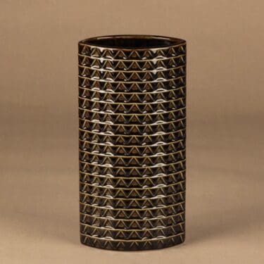 Arabia Harlekiini maljakko, tummanruskea, suunnittelija , abstrakti