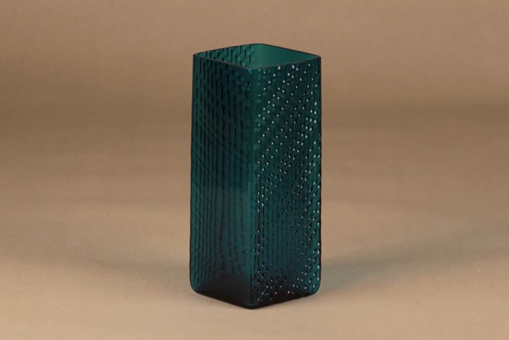 Riihimäen lasi Flindari maljakko, turkoosi, suunnittelija Nanny Still, turkoosi kuva 2