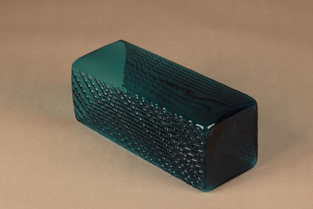 Riihimäen lasi Flindari maljakko, turkoosi, suunnittelija Nanny Still, turkoosi kuva 3