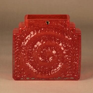 Riihimäen lasi Kometti maljakko, oranssi, suunnittelija Nanny Still,