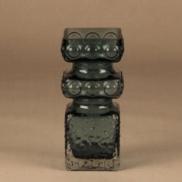 Riihimäen lasi Kehrä maljakko, siniharmaa, suunnittelija Tamara Aladin,