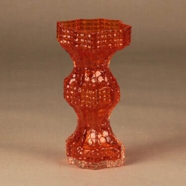 Riihimäen lasi Fantasma maljakko, oranssi, suunnittelija Nanny Still, retro