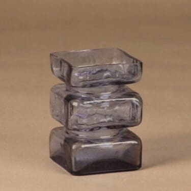 Riihimäen lasi 1392 maljakko, siniharmaa, suunnittelija Helena Tynell,