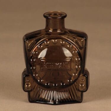 Riihimäen lasi Veturipullo koristepullo, harmaa, suunnittelija Erkkitapio Siiroinen,