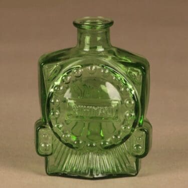 Riihimäen lasi Veturipullo koristepullo, vihreä, suunnittelija Erkkitapio Siiroinen,