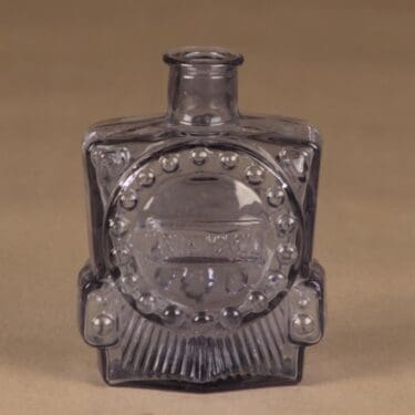 Riihimäen lasi Veturipullo koristepullo, neodymi, suunnittelija Erkkitapio Siiroinen,