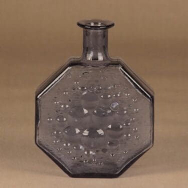 Riihimäen lasi Stella Polaris koristepullo, neodymi, suunnittelija Nanny Still,