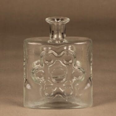 Riihimäen lasi Paukkurauta koristepullo, kirkas, suunnittelija Erkkitapio Siiroinen,