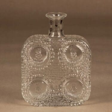 Riihimäen lasi Grapponia koristepullo, kirkas, suunnittelija Nanny Still,