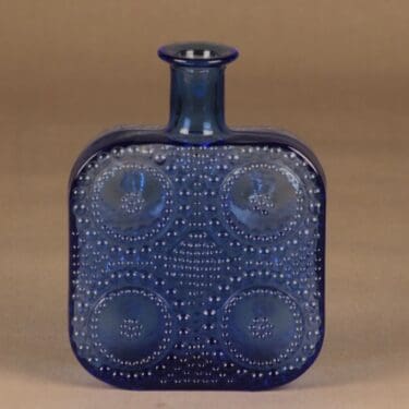 Riihimäen lasi Grapponia koristepullo, sininen, suunnittelija Nanny Still,