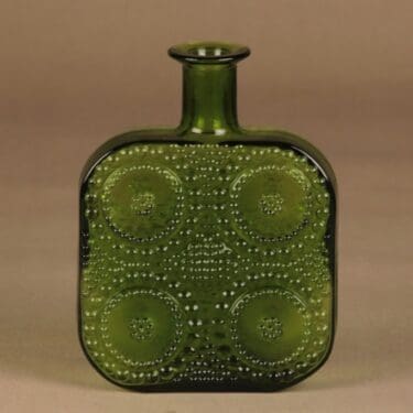 Riihimäen lasi Grapponia koristepullo, vihreä, suunnittelija Nanny Still,