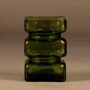 Riihimäen lasi 1392 maljakko, vihreä, suunnittelija Helena Tynell,