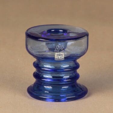 Riihimäen lasi Carmen kääntömaljakko, sininen, suunnittelija Tamara Aladin, 1972-1981