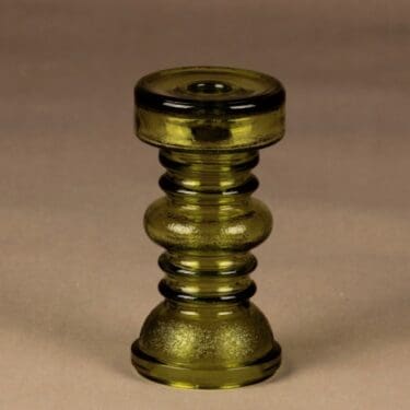 Riihimäen lasi Carmen kääntömaljakko, vihreä, suunnittelija Tamara Aladin, 1972-1981