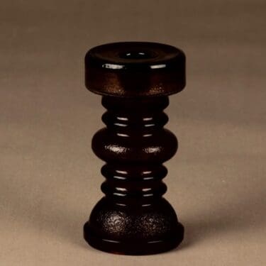 Riihimäen lasi Carmen kääntömaljakko, ruskea, suunnittelija Tamara Aladin, 1972-1981