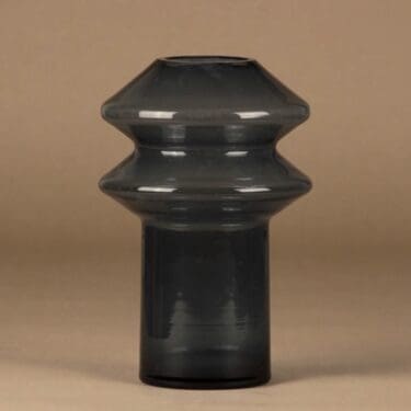 Riihimäen lasi Hyrrä maljakko, siniharmaa, suunnittelija Helena Tynell,