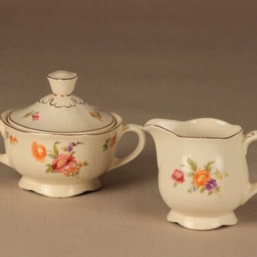 Arabia Kesäkukka sokerikko ja kermakko, monivärinen, suunnittelija Richter Reinhard, kukka