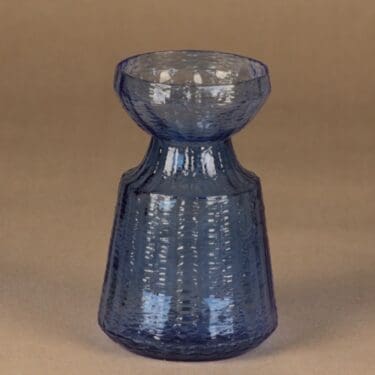 Riihimäen lasi Hyasintti maljakko, sininen, suunnittelija Tamara Aladin,