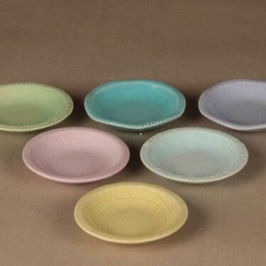 Arabia AJ kulho, käsinmaalattu, 6 kpl, suunnittelija Anja Juurikkala, käsinmaalattu, signeerattu