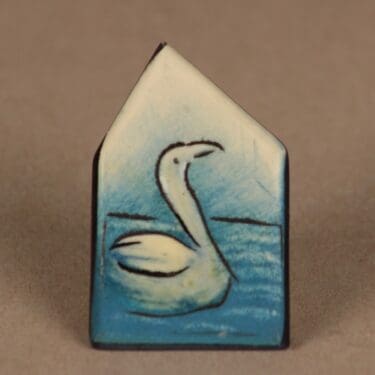 Arabia HLS rintakoru, uniikki, suunnittelija Heljä Liukko-Sundström, uniikki, käsinmaalattu, signeerattu