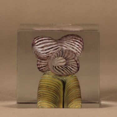 Nuutajärvi vuosikuutio taidelasi, 1984, suunnittelija Oiva Toikka, 1984, signeerattu, numeroitu