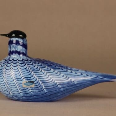 Nuutajärvi lintu , Lintu sininen, suunnittelija Oiva Toikka, Lintu sininen, signeerattu