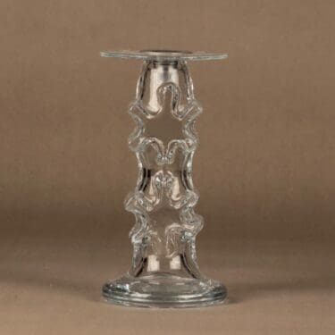 Riihimäen lasi Kasper kynttilänjalka, kirkas, suunnittelija Erkkitapio Siiroinen,