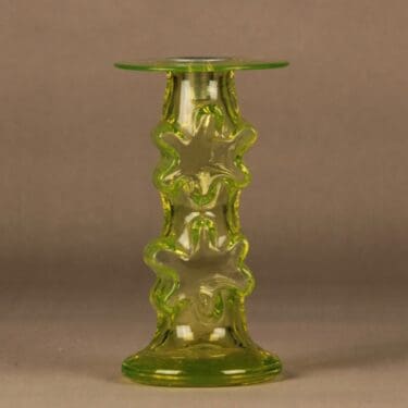 Riihimäen lasi Kasper kynttilänjalka, keltainen, suunnittelija Erkkitapio Siiroinen,