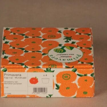 Arabia Primavera munakuppi, oranssi, 4 kpl, suunnittelija Maija Isola,