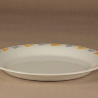 Arabia Tipla tarjoilulautanen, käsinmaalattu, suunnittelija Raija Uosikkinen, käsinmaalattu, abstrakti, ornamentti