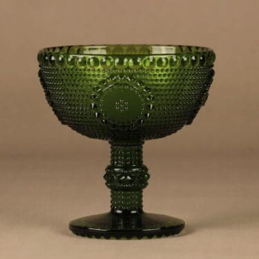 Riihimäen lasi Grapponia tarjoilumalja, jalallinen, suunnittelija Nanny Still, jalallinen