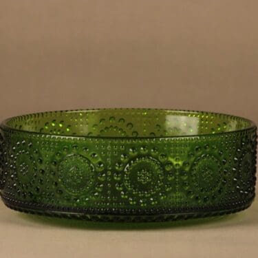 Riihimäen lasi Grapponia tarjoilukulho, vihreä, suunnittelija Nanny Still,