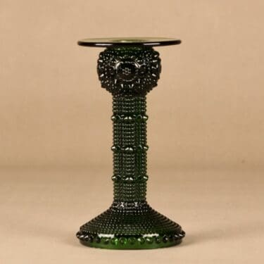 Riihimäen lasi Grapponia kynttilänjalka, vihreä, suunnittelija Nanny Still,