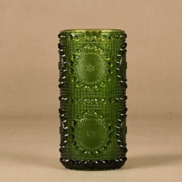 Riihimäen lasi Grapponia maljakko, vihreä, suunnittelija Nanny Still,