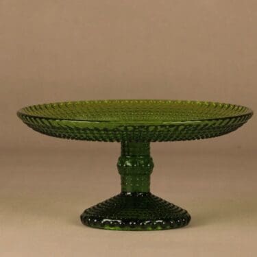 Riihimäen lasi Grapponia tarjoilulautanen, jalallinen, suunnittelija Nanny Still, jalallinen