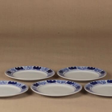 Arabia Blue Laurel lautanen, 15 cm, 5 kpl, suunnittelija Olga Osol, 15 cm, käsinmaalattu