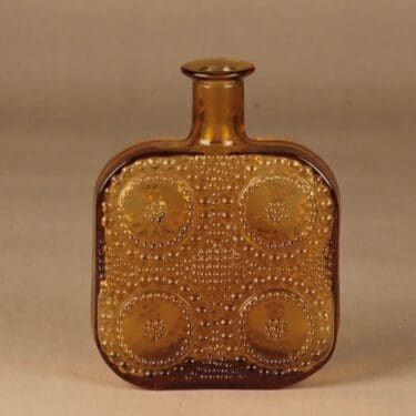 Riihimäen lasi Grapponia koristepullo, amber, suunnittelija Helena Tynell,