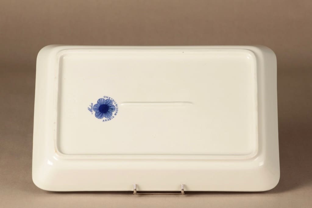 Arabia Malva tarjoiluvati, sininen, suunnittelija Esteri Tomula, kukka, ornamentti kuva 3