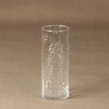 Nuutajärvi Flora mehulasi, 43 cl, suunnittelija Oiva Toikka, 43 cl, tilaustyö