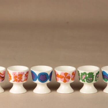 Arabia Mamselli munakuppi, eri värejä, 6 kpl, suunnittelija Gunvor Olin-Grönqvist,