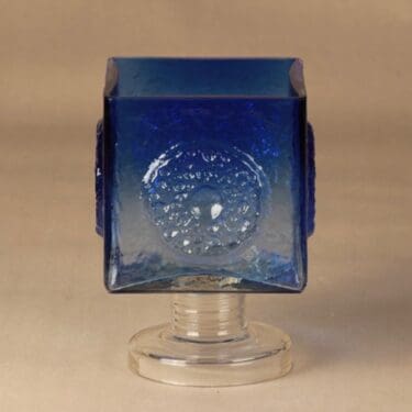 Kumela Lähde maljakko, sininen, kirkas, suunnittelija Kaj Blomqvist,