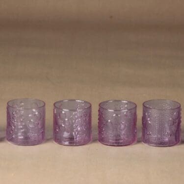 Nuutajärvi Flora snapsilasi, 6 cl, 6 kpl, suunnittelija Oiva Toikka, 6 cl