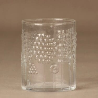 Nuutajärvi Flora mehulasi, 37 cl, suunnittelija Oiva Toikka, 37 cl, tilaustyö